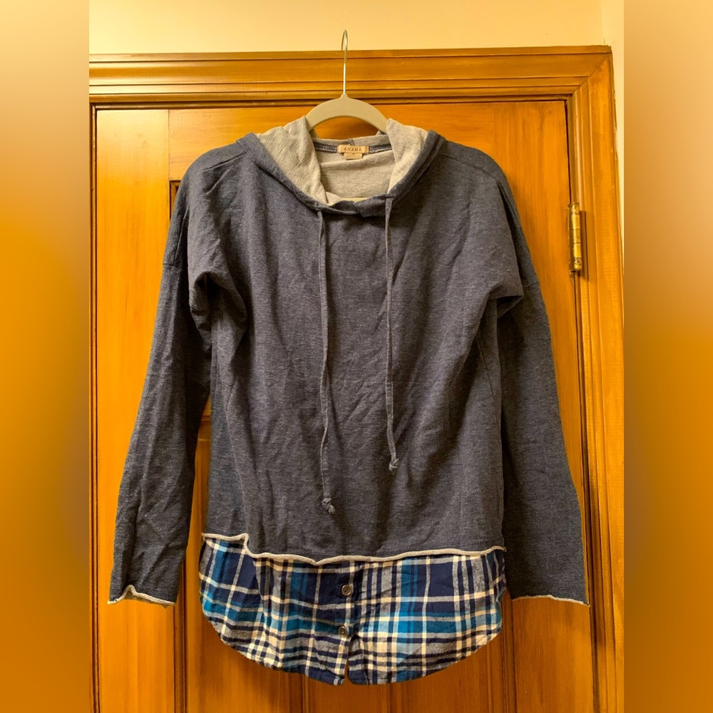 Plaid Hooded Shirt with Buttons